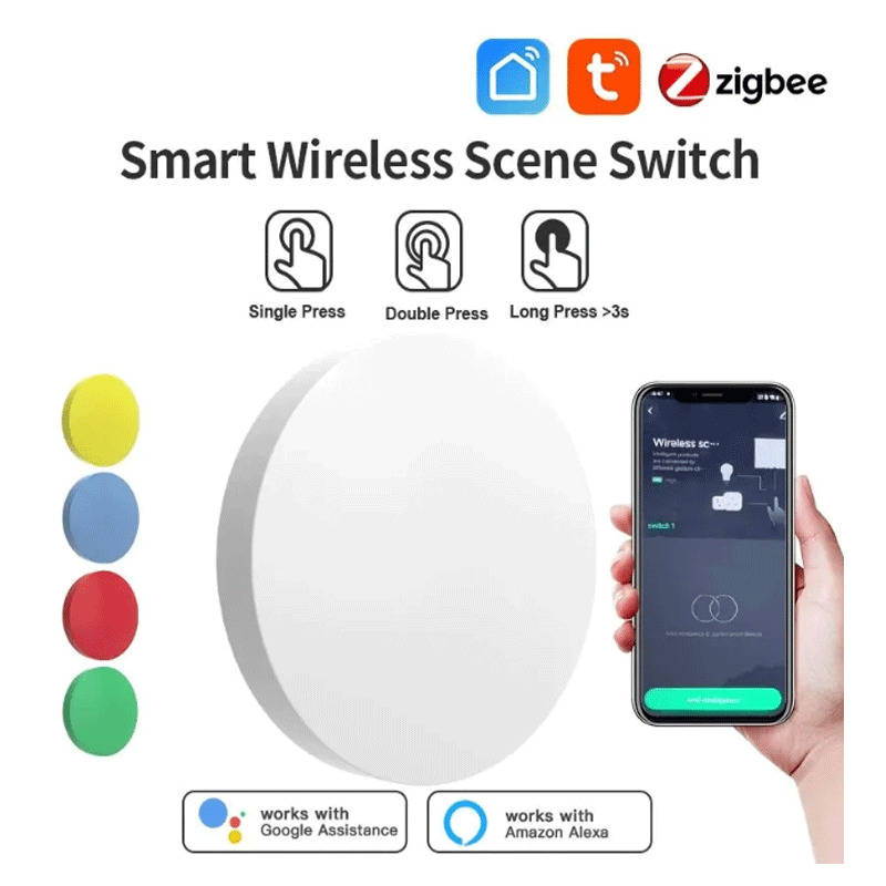Smart Home Google - Tuya ZigBee Akıllı Kablosuz Düğme Sahne