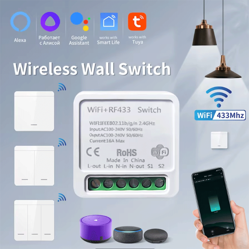 Smart Home Google - Tuya WiFi Akıllı Işık Anahtarı Akıllı