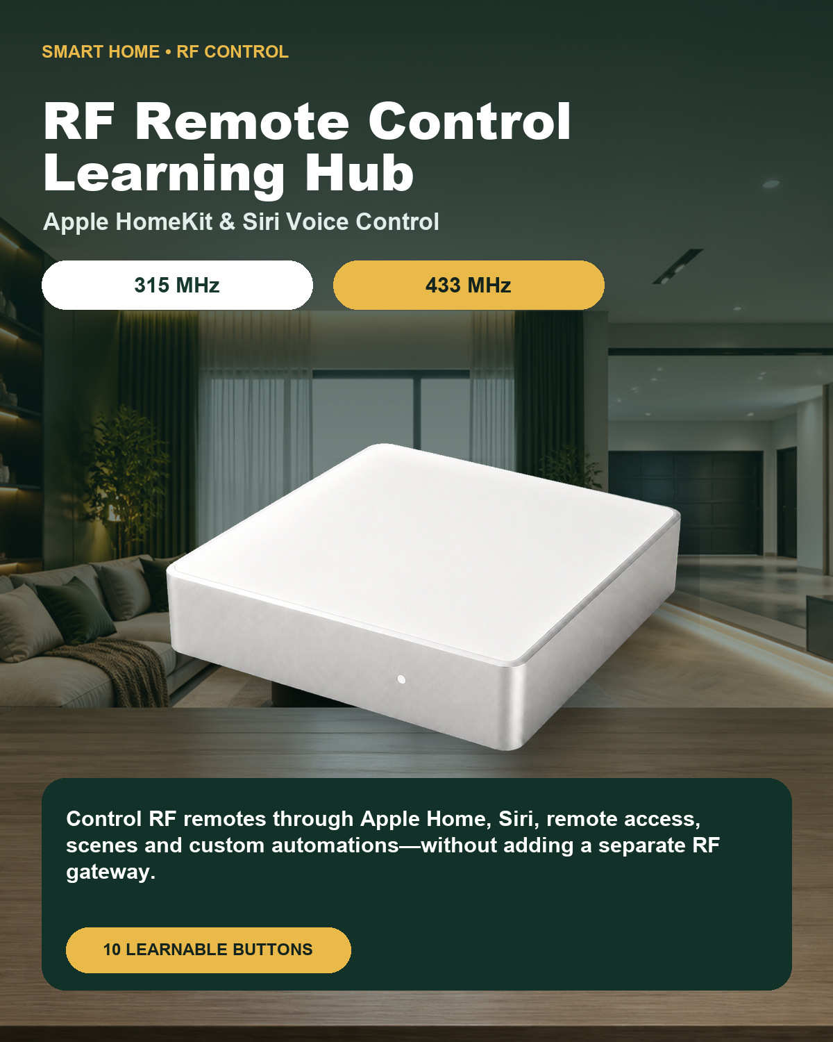 Smart Home Hub Samsung - 315/433MHz RF Uzaktan Kumanda Öğrenme Hub'ı,