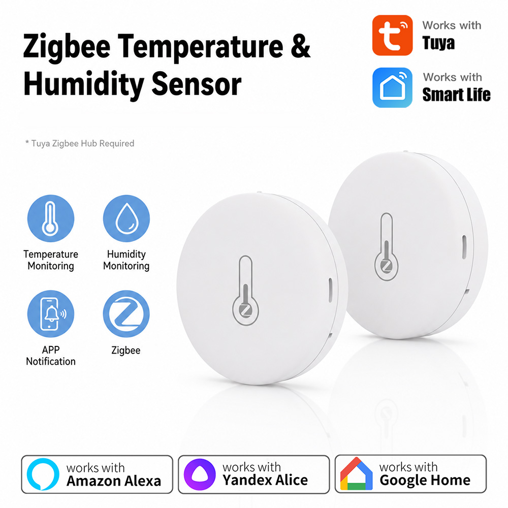 Smart Home Miniature - Tuya Zigbee Sıcaklık ve Nem Sensörü