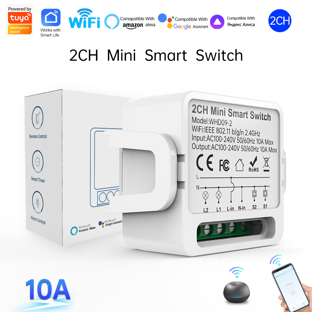 Smart Home Google - 2 Yollu Tuya Akıllı Anahtar 2'li