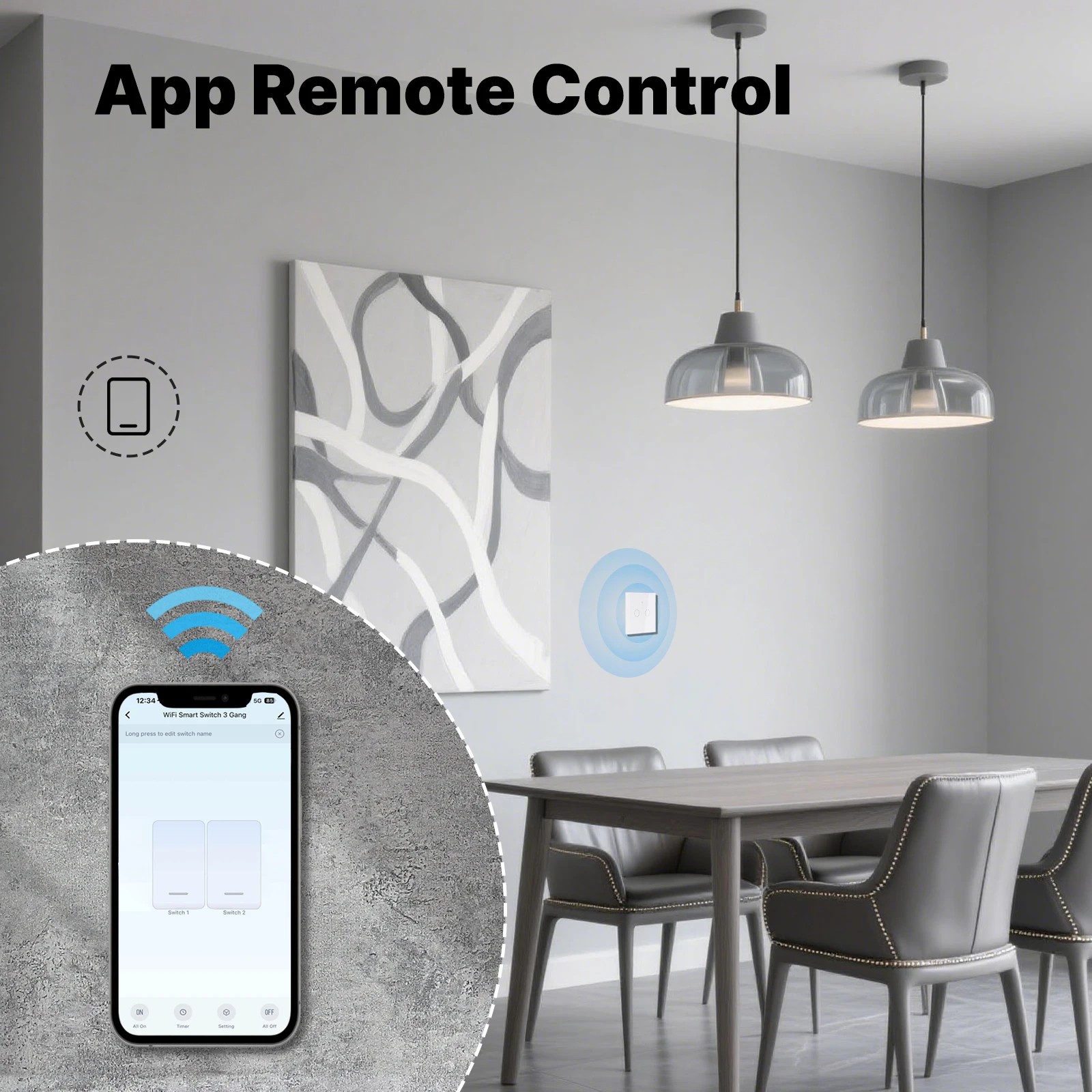 MOES WiFi+RF433 Akıllı Dokunma - Smart Home Google incelemesi ve fiyatı