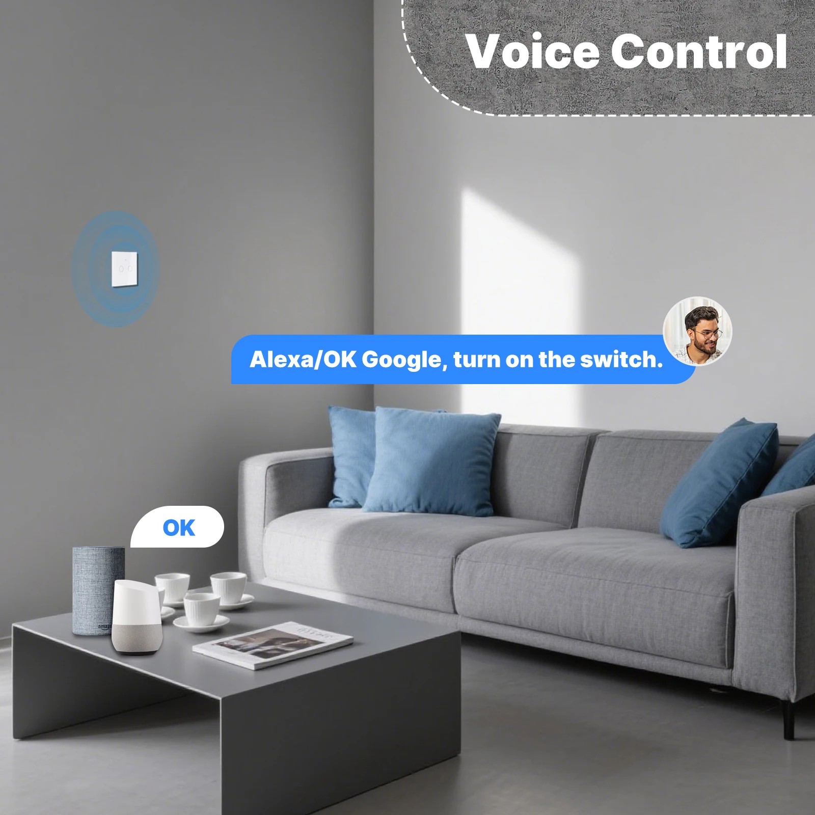 MOES WiFi+RF433 Akıllı Dokunma - Smart Home Google incelemesi ve fiyatı